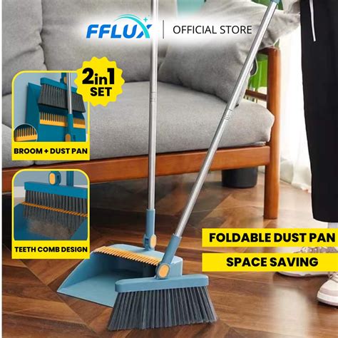 Fflux New In Foldable Broom And Dustpan Set Penyapu Dan