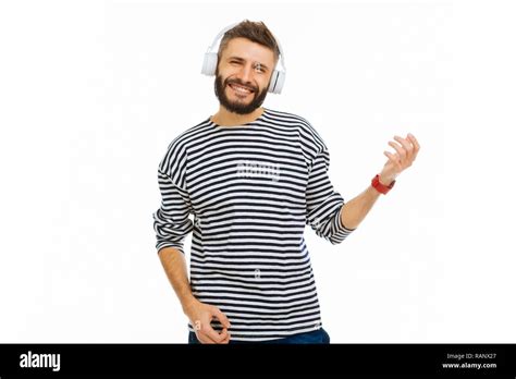 Happy Handsome Man Listening To His Favourite Music Stock Photo Alamy