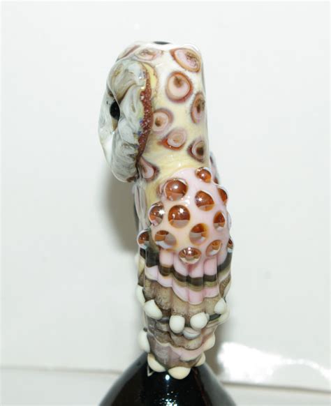 Barn Owl Large Lampwork Focal Glass Bead Handmade Sra By Dew Lampwork Art