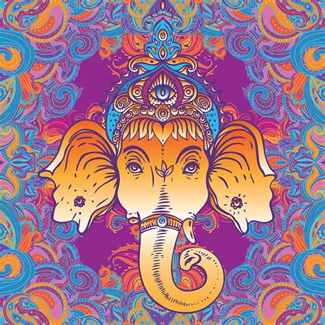 Indian Decorated Elephants Backgrounds Illustrations Royalty Free