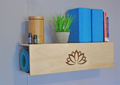 Lotus Yoga Storage Wall Mounted Yoga Shelf Yoga Mat Holder Etsy