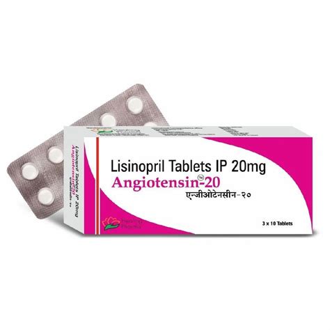 Lisinopril 20mg Tablets Packaging Type Strip Packaging Size 30 10