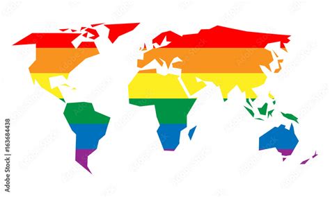 Lgbt Rainbow Pride Flag In A Shape Of World Map Lesbian Gay Bisexual And Transgender Stylish