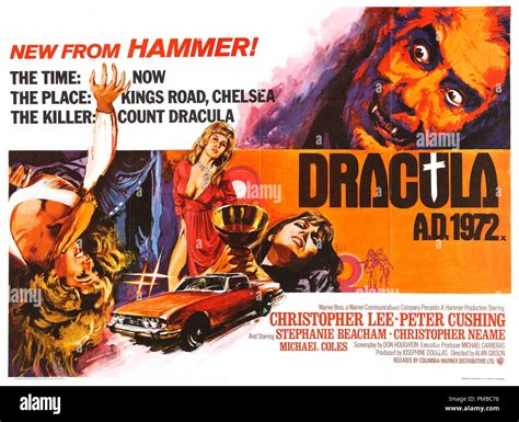 Christopher Lee, "Dracula A.D.1972" 1972 Hammer Films Poster/Lobby Card ...