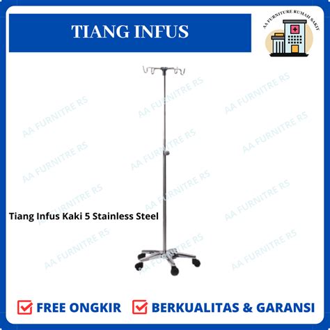 Jual Tiang Infus Stainless Kaki 5 Tiang Infus Stainless Kaki 3 Tiang