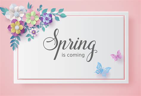 Spring Season With Frame Of Flower And Leaves 1781363 Vector Art At