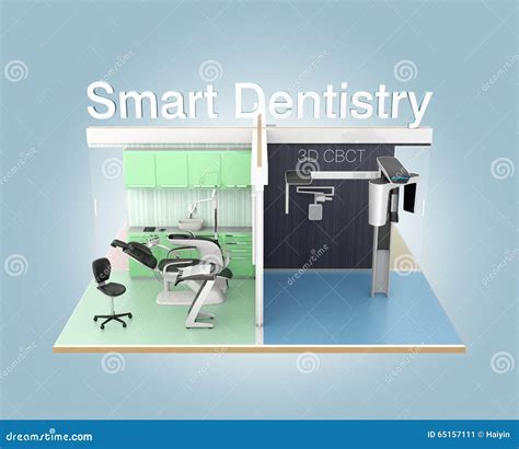 Front View Of Dental Clinic With Smart Dentistry Text Stock