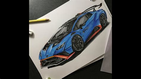 LAMBORGHINI HURACAN STO TIME LAPSE DRAWING YouTube