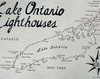 Lake Huron Lighthouses Map | Etsy Canada