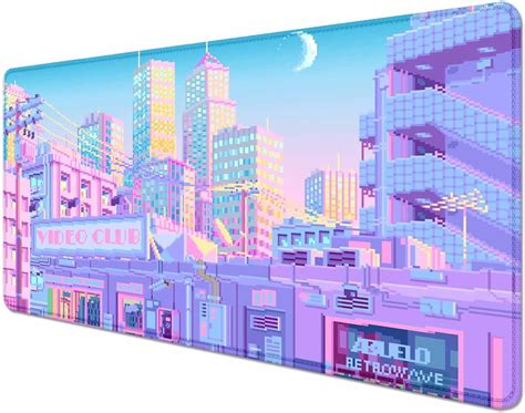 Huocairen Tokyo City Anime Desk Mat Kawaii Extra Large Mouse Pad For