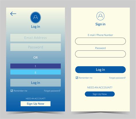App screen login design ui kit 16297234 Vector Art at Vecteezy