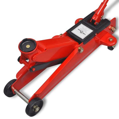 Low-Profile Hydraulic Floor Jack 3 Ton Red | vidaXL.ie