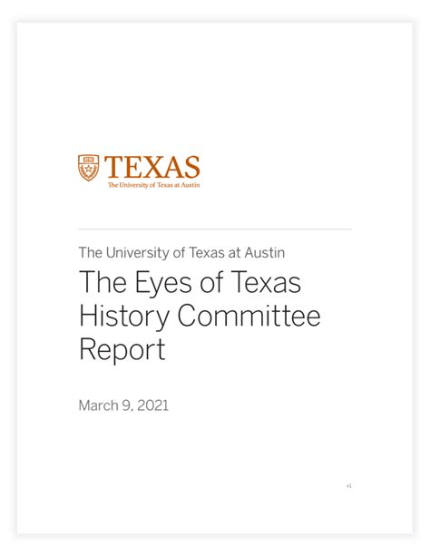 Full Report – UT Eyes of Texas