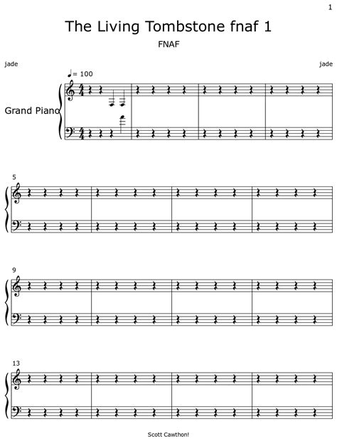 The Living Tombstone fnaf 1 - Sheet music for Piano