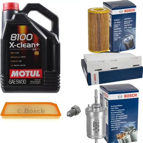 BOSCH INSPECTION SET 5L Motul 8100 X Clean 5W 30 Pour VW Golf V 2 0