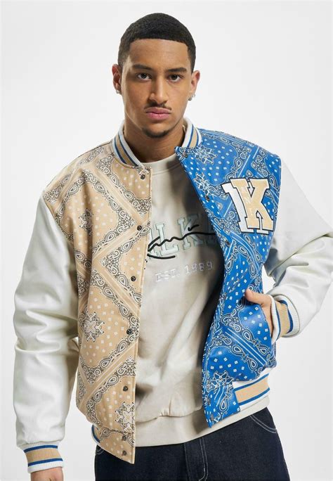 Karl Kani Kk Retro Patch Paisley Block Colleg Bomberjacks Sandblue