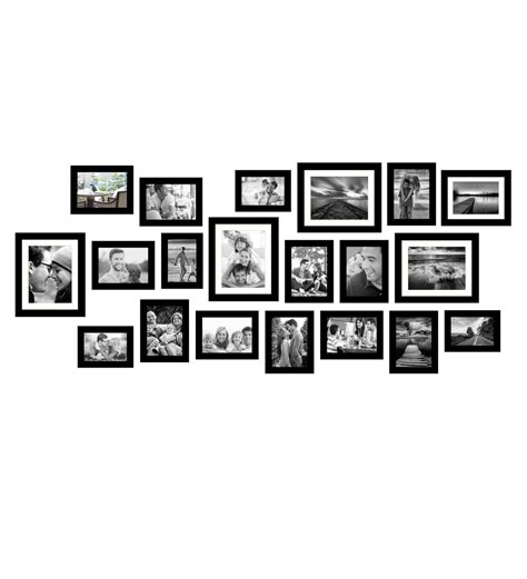 Buy Black Synthetic Wood Wall Photo Frame Set Of 20 By Art Street