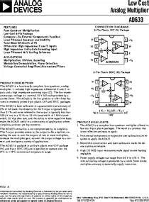 AD633JN Datasheet Low Cost Analog Multiplier