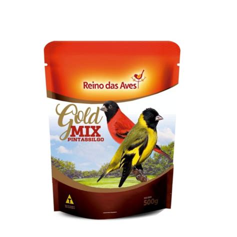 Alimento Pássaros Pintassilgo Gold Mix Premium Reino das Aves 500 g