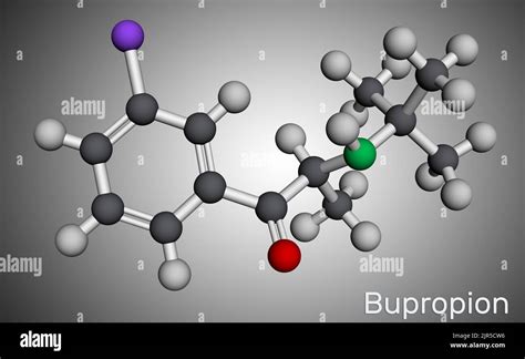 Molécula De Bupropión Es Un Antidepresivo Aminoketona Utilizado En La Terapia De La Depresión