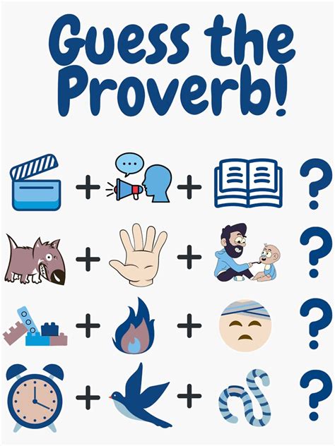 Guess The Proverb Sticker For Sale By Blackbrigit Redbubble