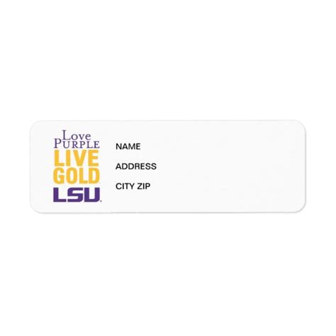 Love Purple Live Gold LSU Logo Label | Zazzle.com