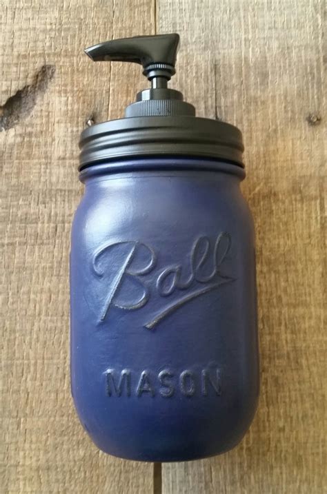 Country Living Vintage Navy Blue Soap Dispenser Etsy