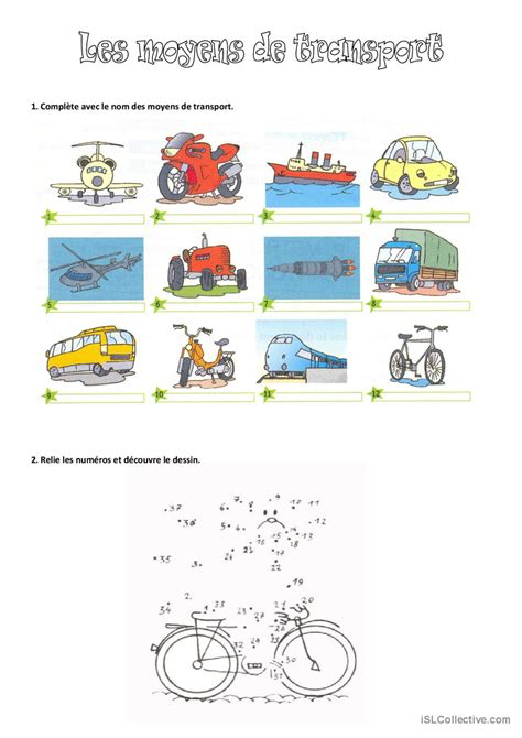 Moyens De Transport Fran Ais Fle Fiches Pedagogiques Pdf Doc