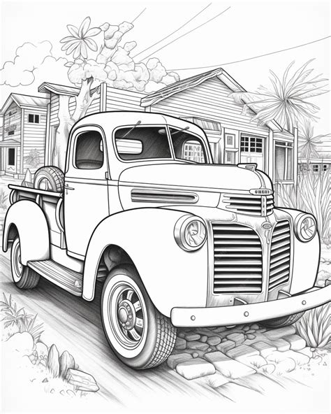 Premium Photo | Coloring pages of old trucks old truck coloring pages ...