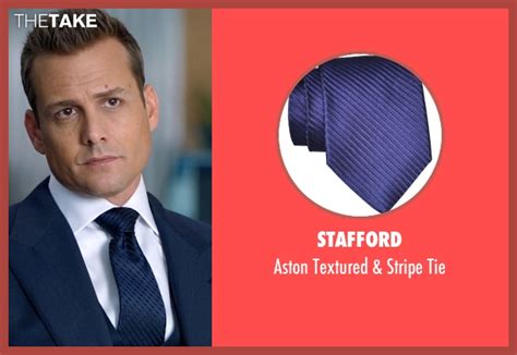 Harvey Specter's Blue Stafford Aston Textured & Stripe Tie from Suits - Season 5 Episode 5 | TheTake