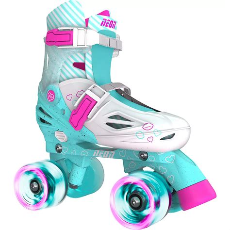 Neon Girls Adjustable Light Up Quad Skates Academy