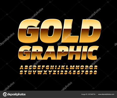 Vector Golden Font Chic Alphabet Letters Numbers Stock Vector By