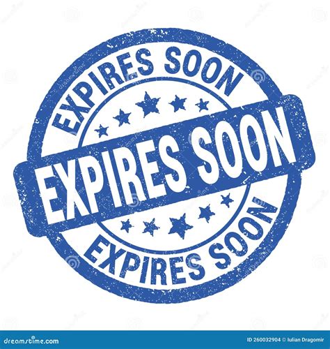 EXPIRES SOON Text Written On Blue Round Stamp Sign Stock Illustration