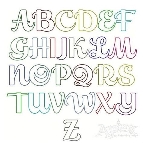 Cursive Script Applique Embroidery Font | Apex Embroidery Designs, Monogram Fonts & Alphabets