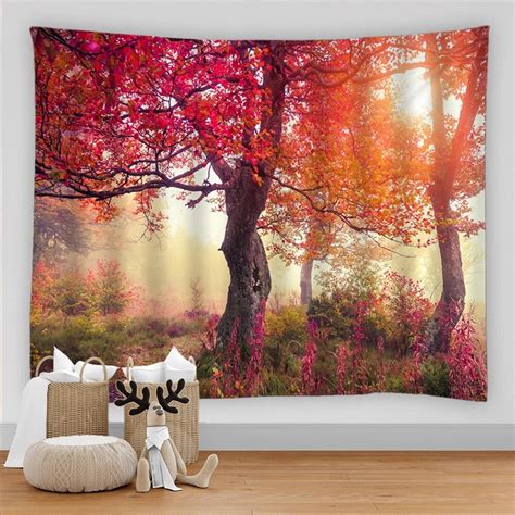 Nature Wall Tapestry Mandala Tree Forest Landscape Boho Room Decor