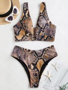 ZAFUL Snake Print Ring Bikini Swimsuit In MULTI A ZAFUL 2025