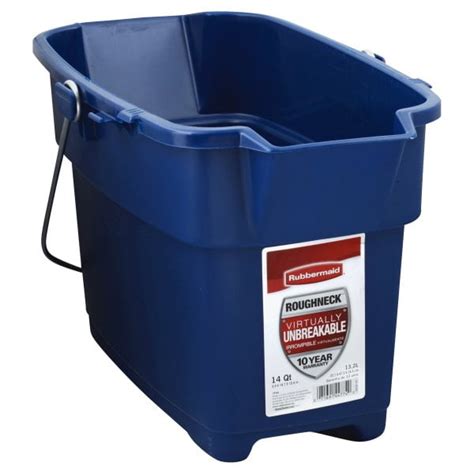 Rubbermaid Heavy Duty Roughneck Rectangular Bucket Royal Blue 14 Qt