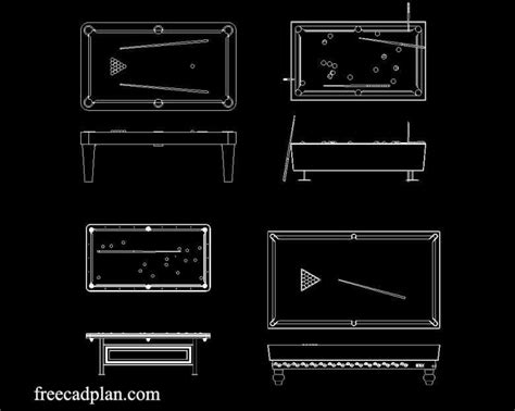 Billiard Table Dwg Cad Block In Autocad Free Download Free Cad Plan