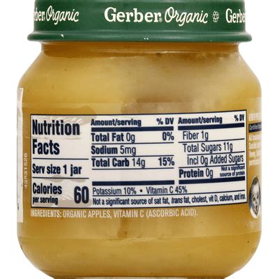 Gerber Organic Baby Food Ingredients - Kinastro