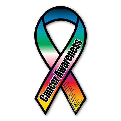 Cancer Awareness Rainbow Ribbon Magnet - Walmart.com