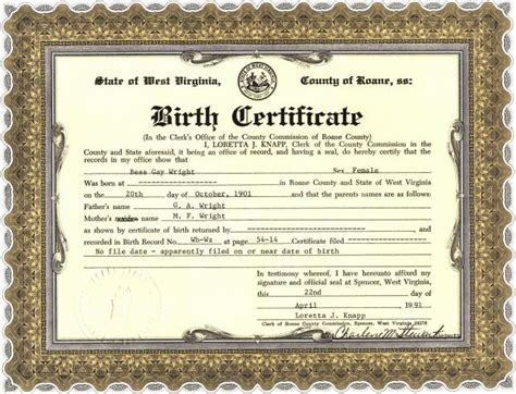 North West Birth Certificate