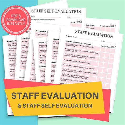 Daycare Staff Evaluation Childcare Center Printable Employee Etsy