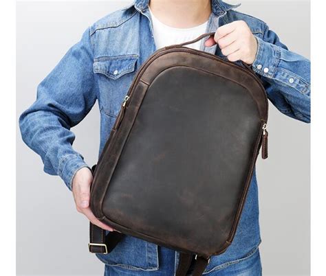 Large Daily Work Black Leather Backpack Purse Bag – LeatherNeo