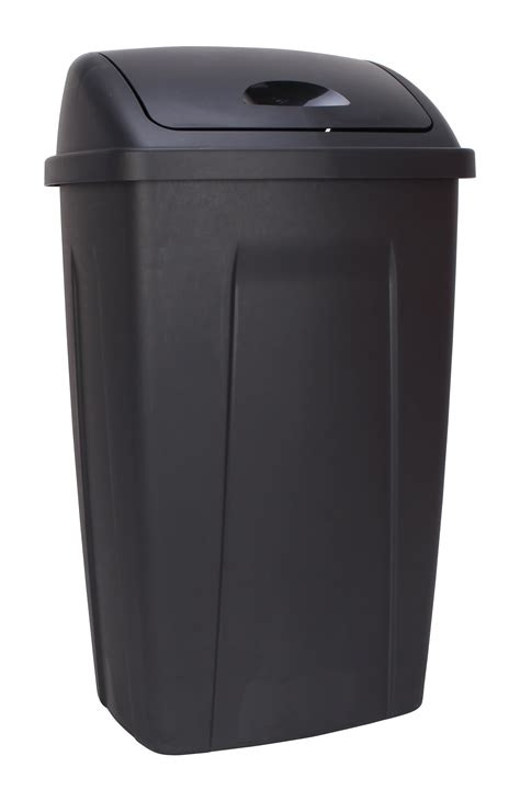 Mainstays 13 Gallon Trash Can, Plastic Swing Top Kitchen Garbage Trash ...