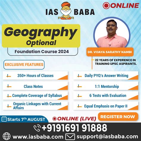 Geography Optional Foundation Course For Upsc 2024 By Dr Vijaya