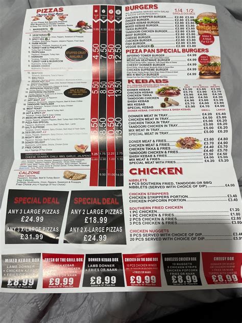 Pizza Pan Willenhall S Full Menu Online