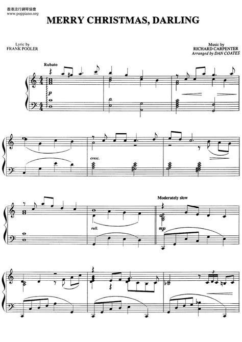 Christmas Merry Christmas Darling Sheet Music Pdf Free