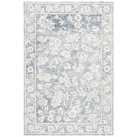 SAFAVIEH Capri Blue Ivory 6 Ft X 9 Ft Border Scroll Floral Area Rug