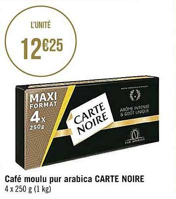 Offre Café Moulu Pur Arabica Carte Noire chez Supermarches