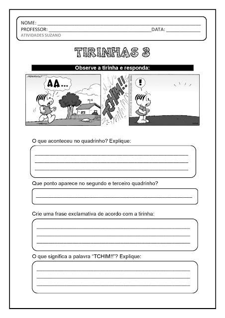 Tirinhas 3 Onomatopeia Atividades Pedagogica Suzano Atividades